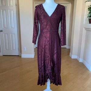 Elegant Burgundy Lace Dress